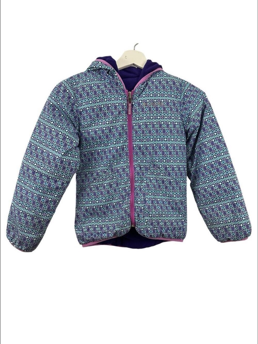Columbia Kids Geometric Zip Up Coat Size S 7/8